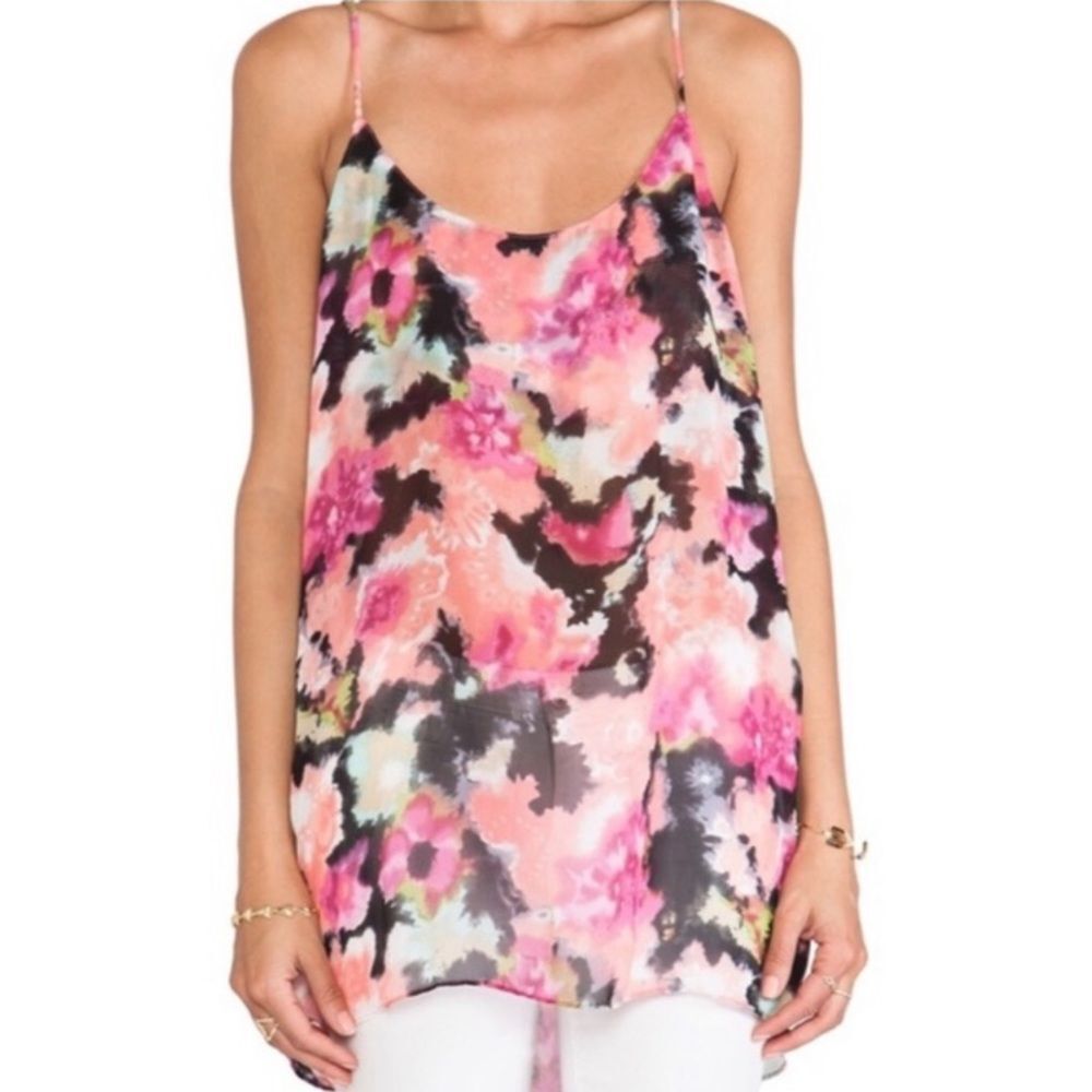 Show Me Your MuMu Estella Topslip Pink Posse Floral Tank Medium